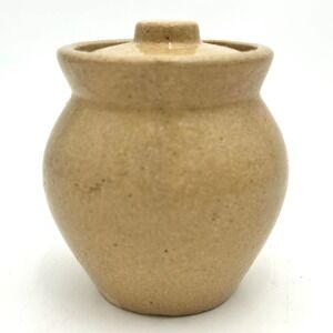 Vintage Roycroft 5" Stoneware Pottery Crock with Lid Honey Jam Jar